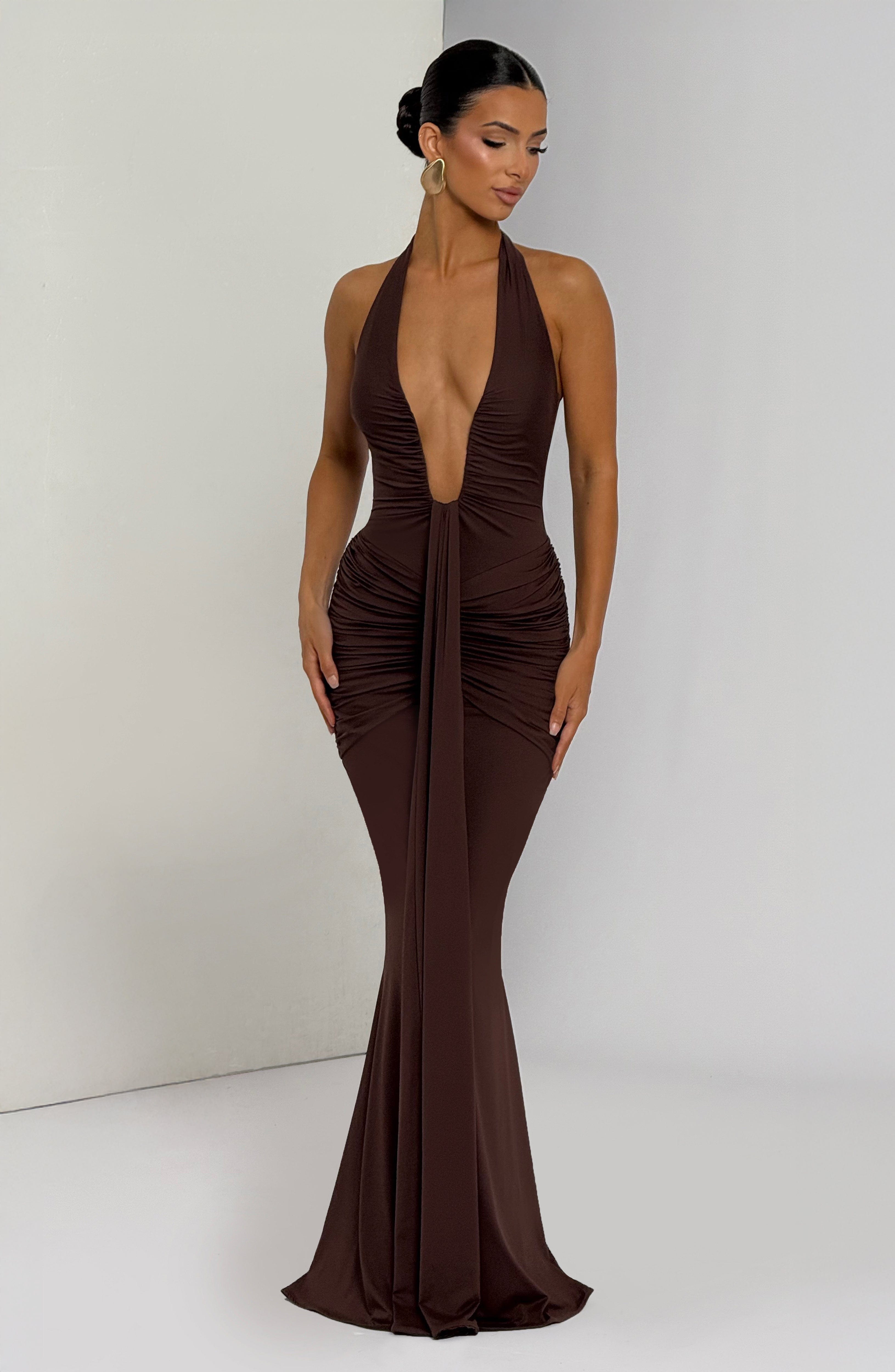 Rosetta Maxi Dress - Plum Brown