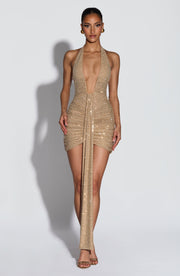 Rosetta Mini Dress - Gold Sparkle